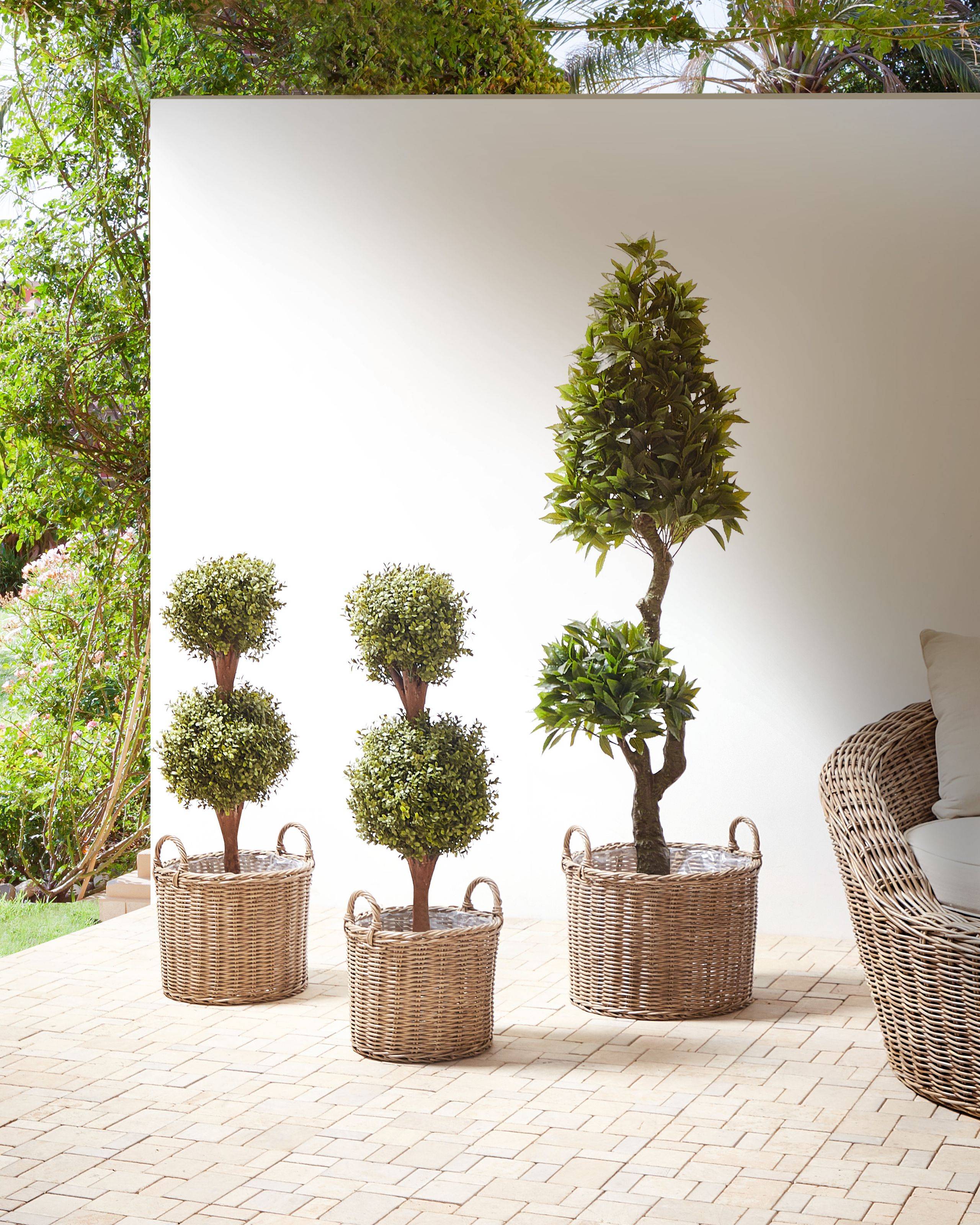 Beliani - Cache-pot d'extérieur Polyrotin Naturel PENDULA - 45x45x34- Beliani