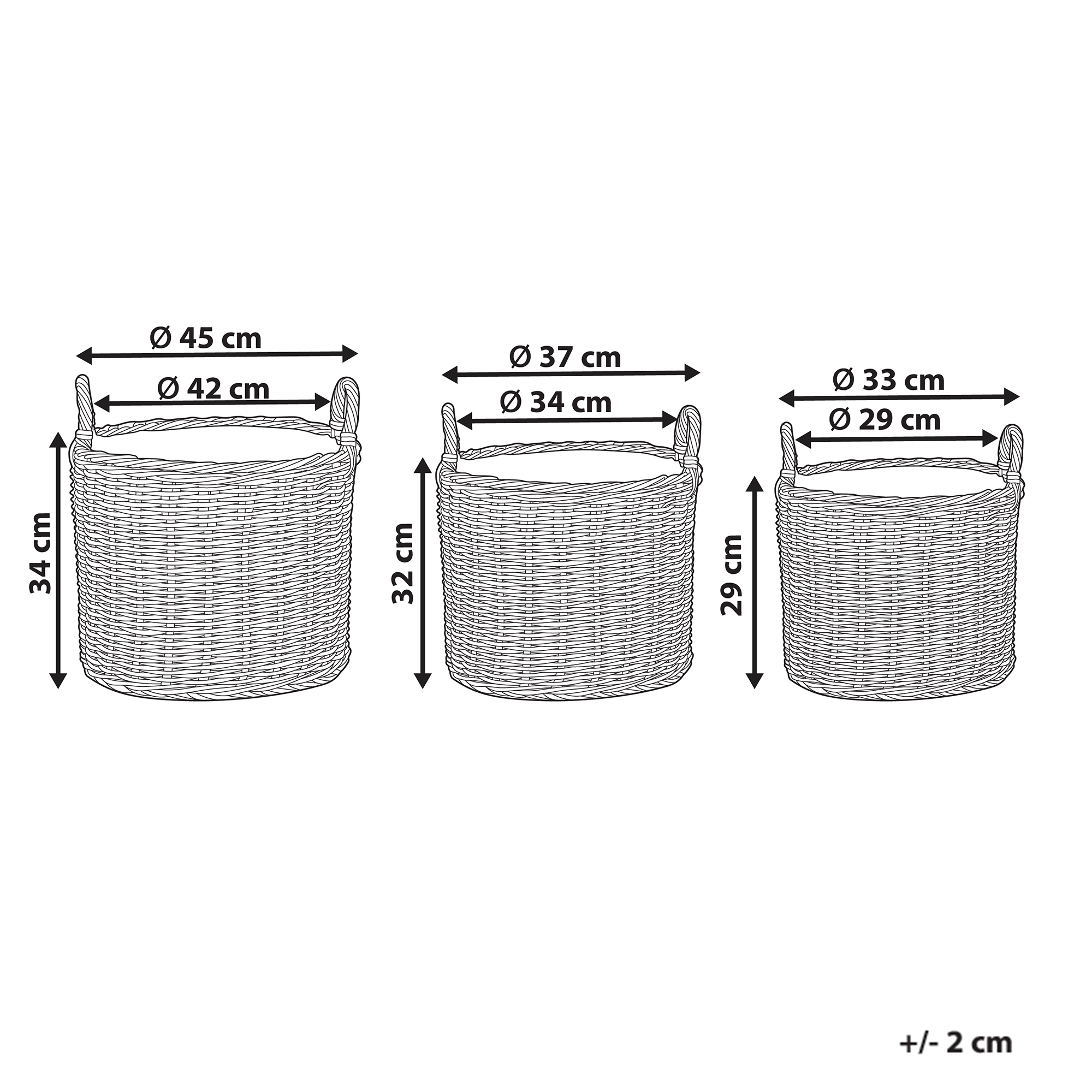 Beliani - Cache-pot d'extérieur Polyrotin Naturel PENDULA - Beliani - Imagen 3