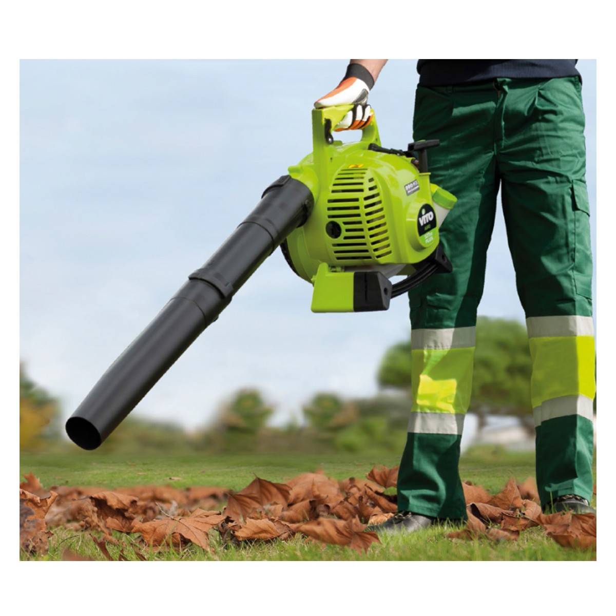 Souffleur de feuilles moteur 2T- 27.2 cm3 Aspirateur souffleur Espaces verts SAC 50L VITO - Imagen 2