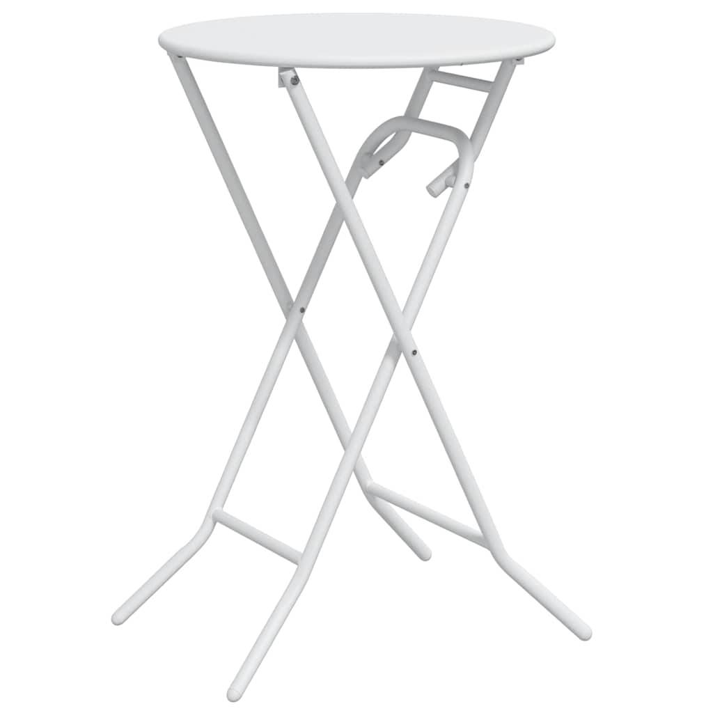 ComfortXL - Table de Bistrot Pliable Ronde Ø50cm Blanche, Petite Table de Jardin en Métal, Facile à Ranger et Polyvalente – ComfortXL Outdoor Living - Image 2