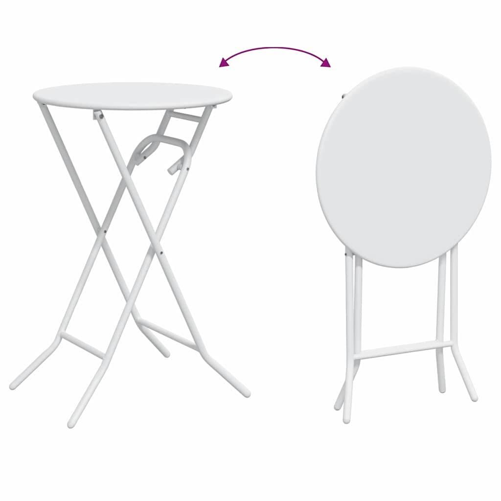 ComfortXL - Table de Bistrot Pliable Ronde Ø50cm Blanche, Petite Table de Jardin en Métal, Facile à Ranger et Polyvalente – ComfortXL Outdoor Living - Image 6