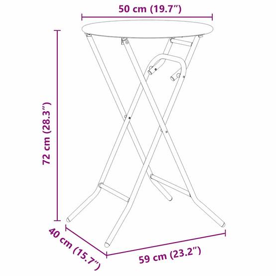 ComfortXL - Table de Bistrot Pliable Ronde Ø50cm Blanche, Petite Table de Jardin en Métal, Facile à Ranger et Polyvalente – ComfortXL Outdoor Living - Image 7