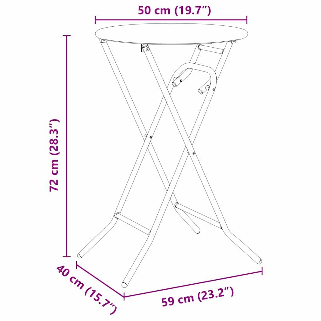 ComfortXL - Table de Bistrot Pliable Ronde Ø50cm Blanche, Petite Table de Jardin en Métal, Facile à Ranger et Polyvalente – ComfortXL Outdoor Living - Image 7