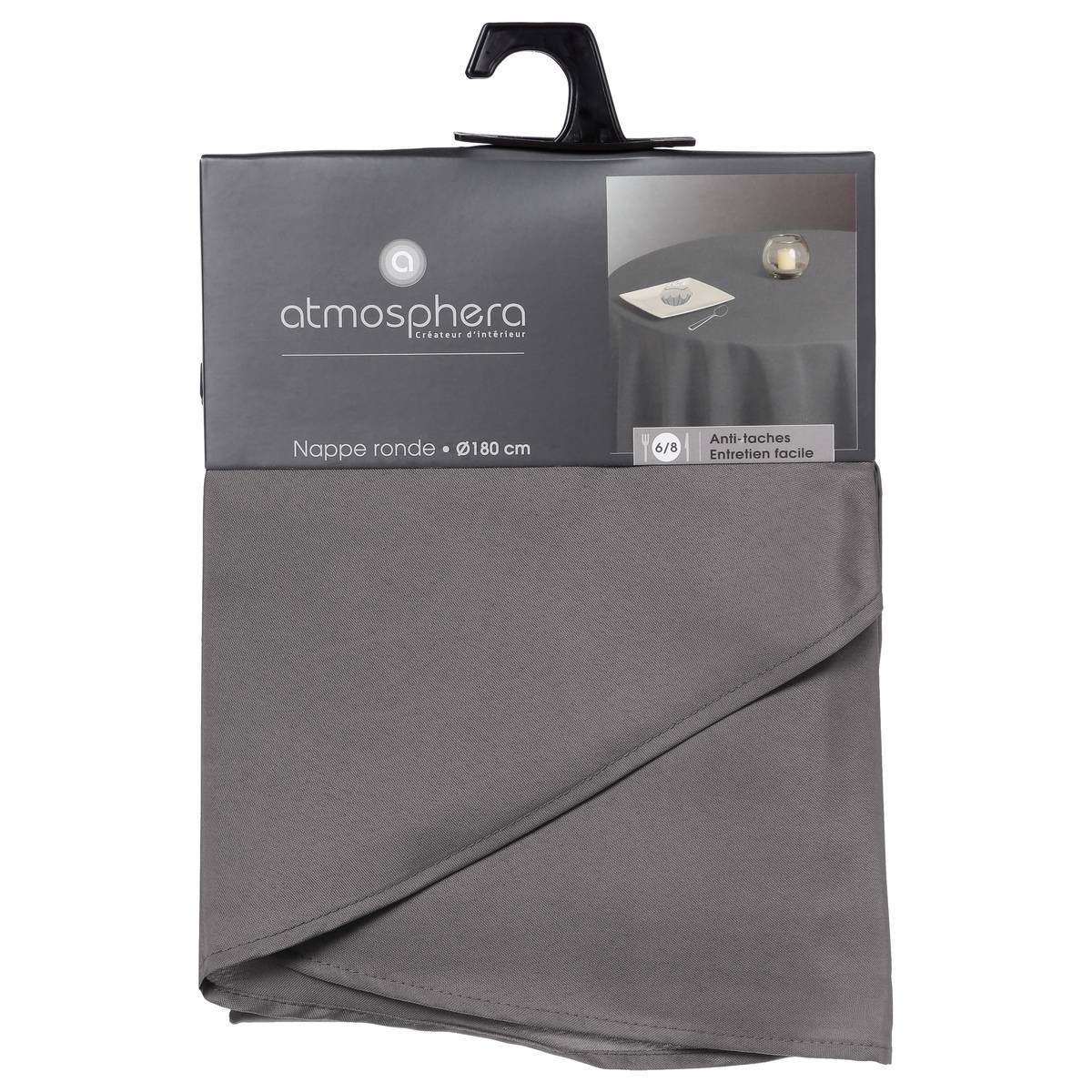 Atmosphera - Nappe anti-tâche gris D180cm - Atmosphera Créateur d'intérieur - Imagen 5