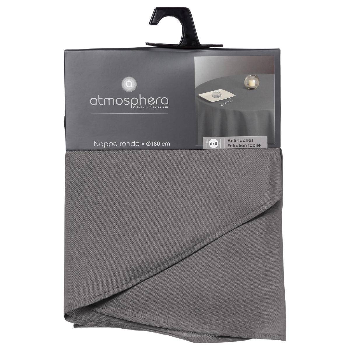 Atmosphera - Nappe anti-tâche gris D180cm - Atmosphera Créateur d'intérieur - Imagen 3