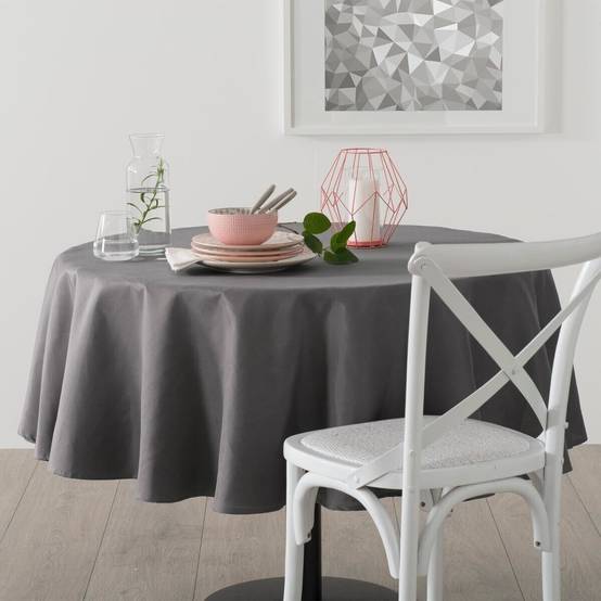 Atmosphera - Nappe anti-tâche gris D180cm - Atmosphera Créateur d'intérieur - Image 1