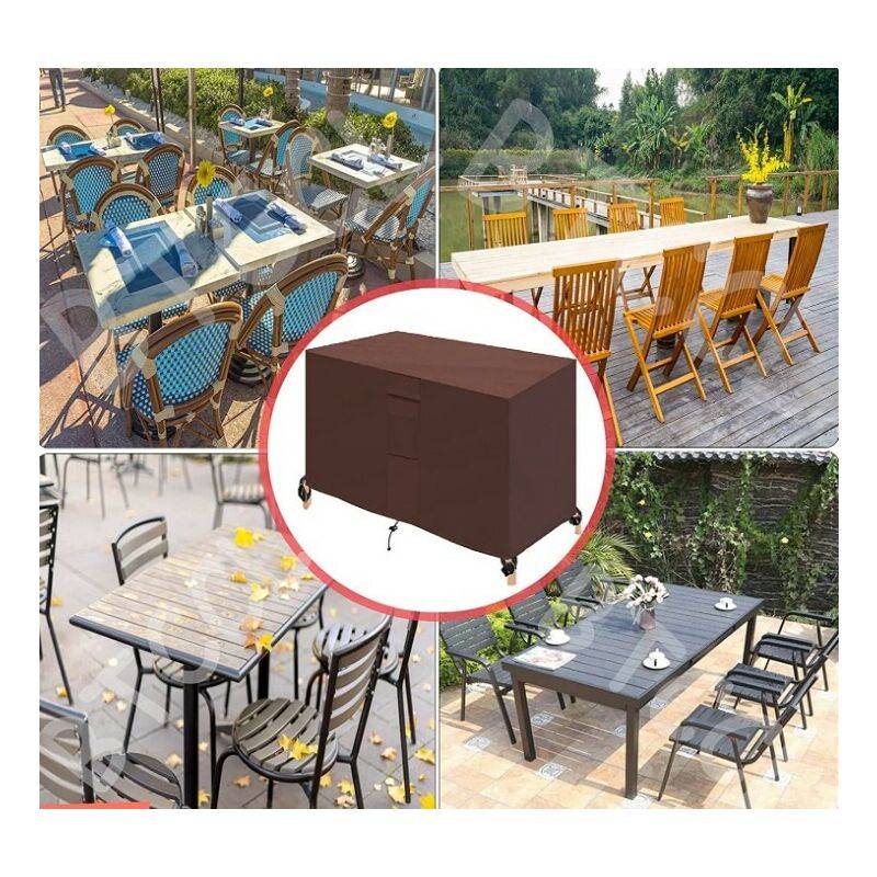 IntiMeg - Housse Salon De Jardin Rectangulaire, Patio Housse De Meuble Oxford Carré Vent ÉTanche PoussièRe, pour Table Chaise Meubles-Brown210x110x70cm IntiMeg - Image 5