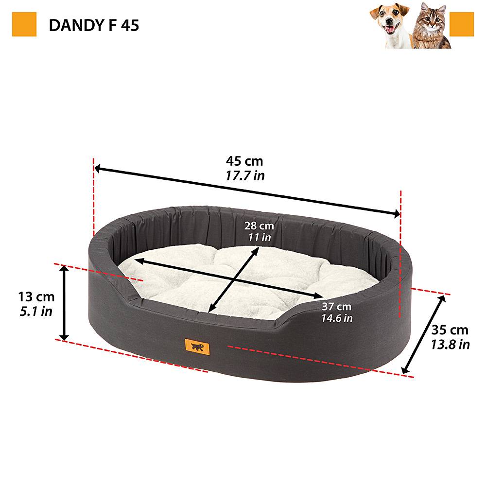 Ferplast - Dandy F couchette Ferplast chiens chats rembourré double-face poil lavable - Imagen 2