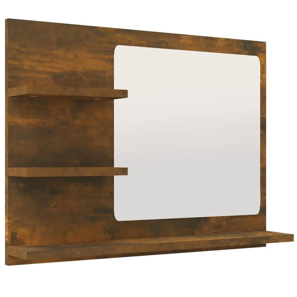 Helloshop26 - Miroir de bain chêne fumé 60 x 10,5 x 45 cm bois d'ingénierie - Imagen 1