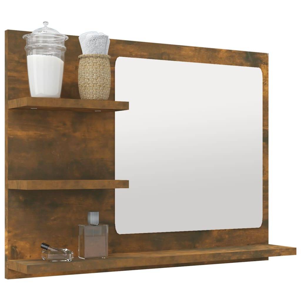 Helloshop26 - Miroir de bain chêne fumé 60 x 10,5 x 45 cm bois d'ingénierie - Imagen 5