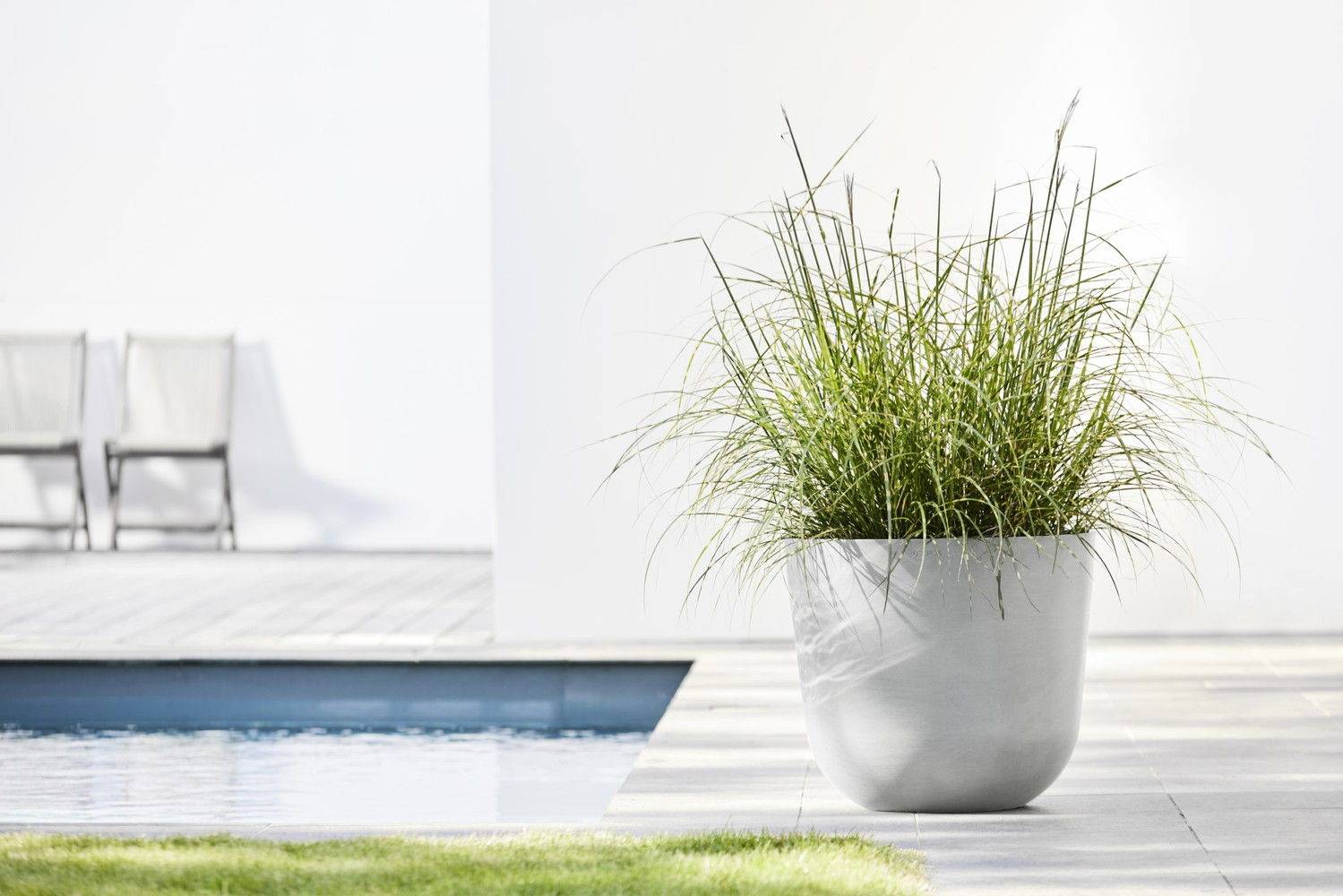 Ecopots - Pot Rond Oslo 45 Blanc Gris - Ø 45 x H. 39,2 cm - 46,6 L ECOPOTS - Imagen 5
