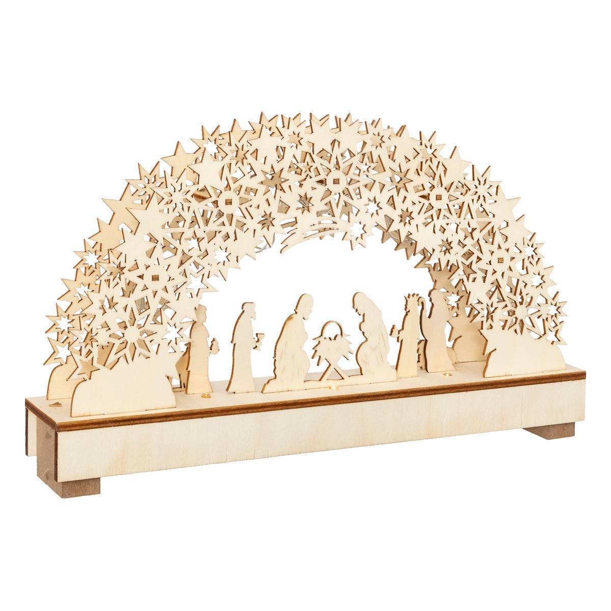 Fééric Lights & Christmas - Crèche 8 LED H.19cm avec 9 santons - Feeric Lights & Christmas - Imagen 1