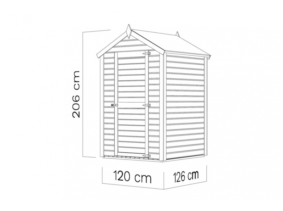 Abri de jardin bois FIDJI - 120 x 126 cm - Cabane de jardin - Cabanon - Imagen 5