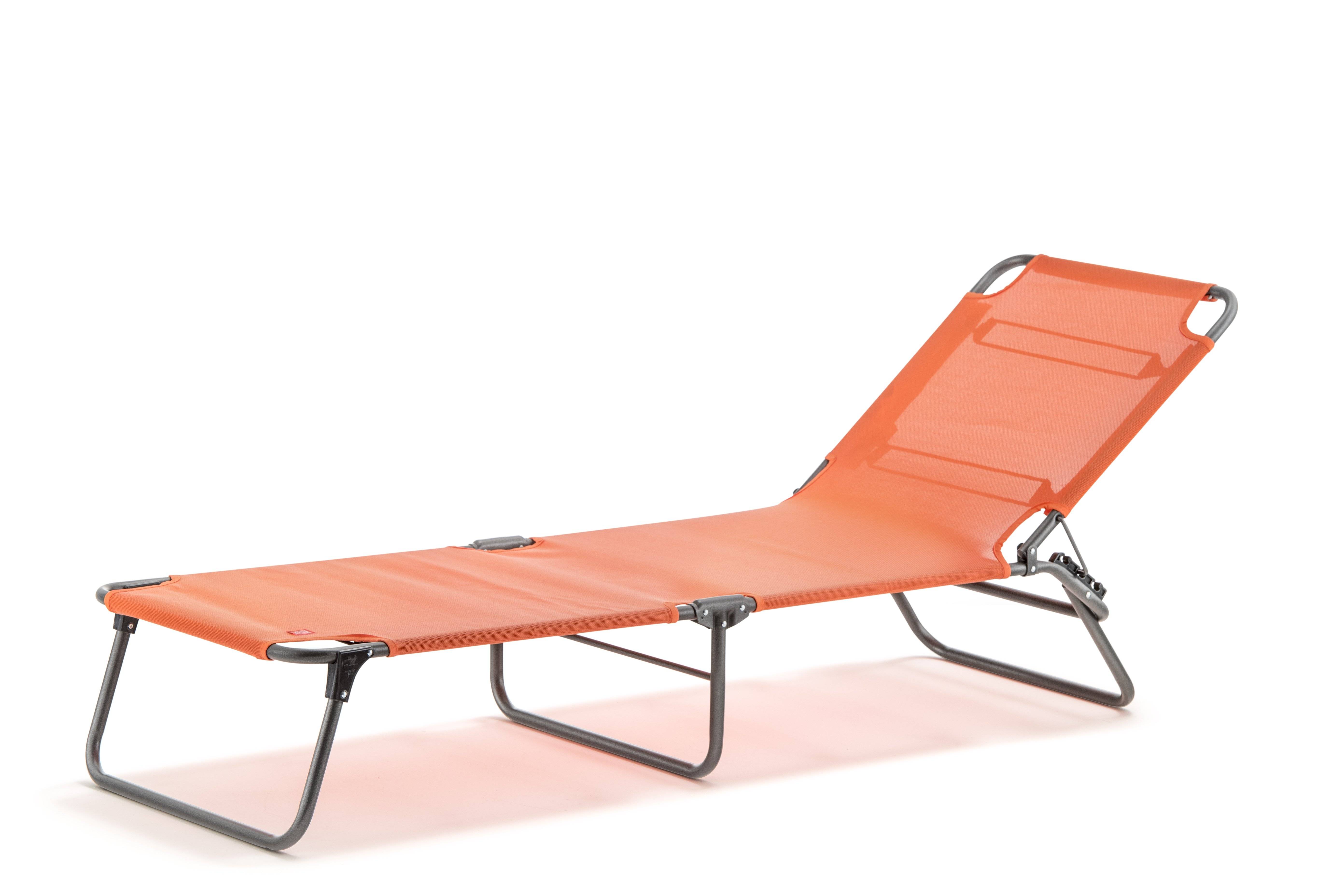Fiam - Bain de Soleil AMIGO Aluminium ANTHRACITE Texfil ORANGE 161/190x60x36/82 cm FIAM - Image 1