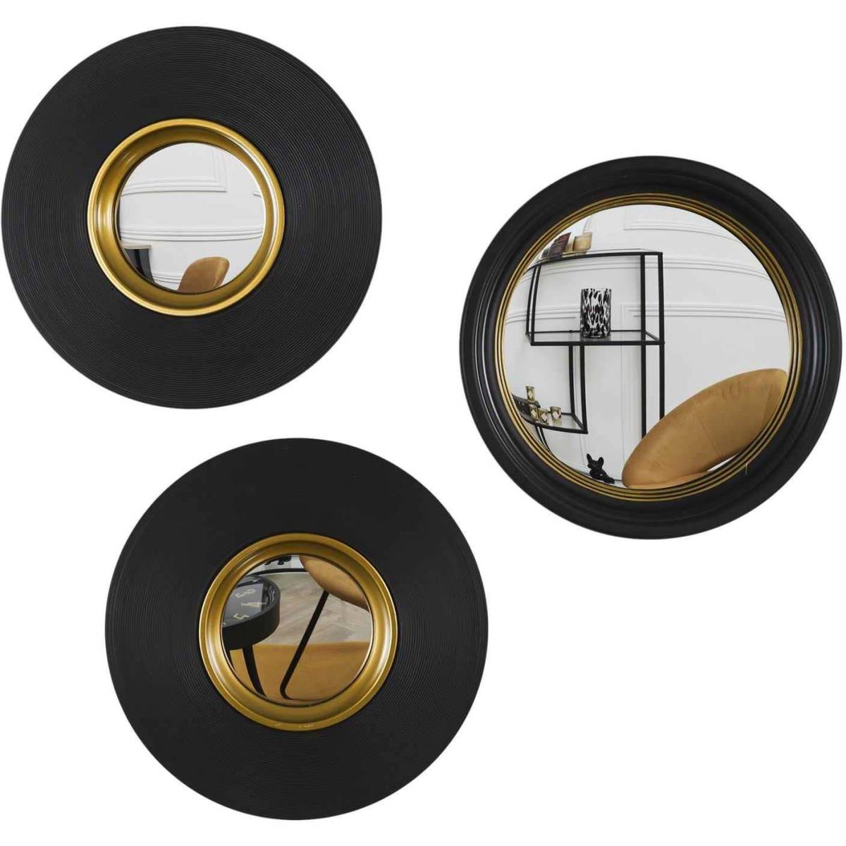 The Home Deco Factory - Miroir convexe rond Oko 25,5 cm (Lot de 3) - Image 1