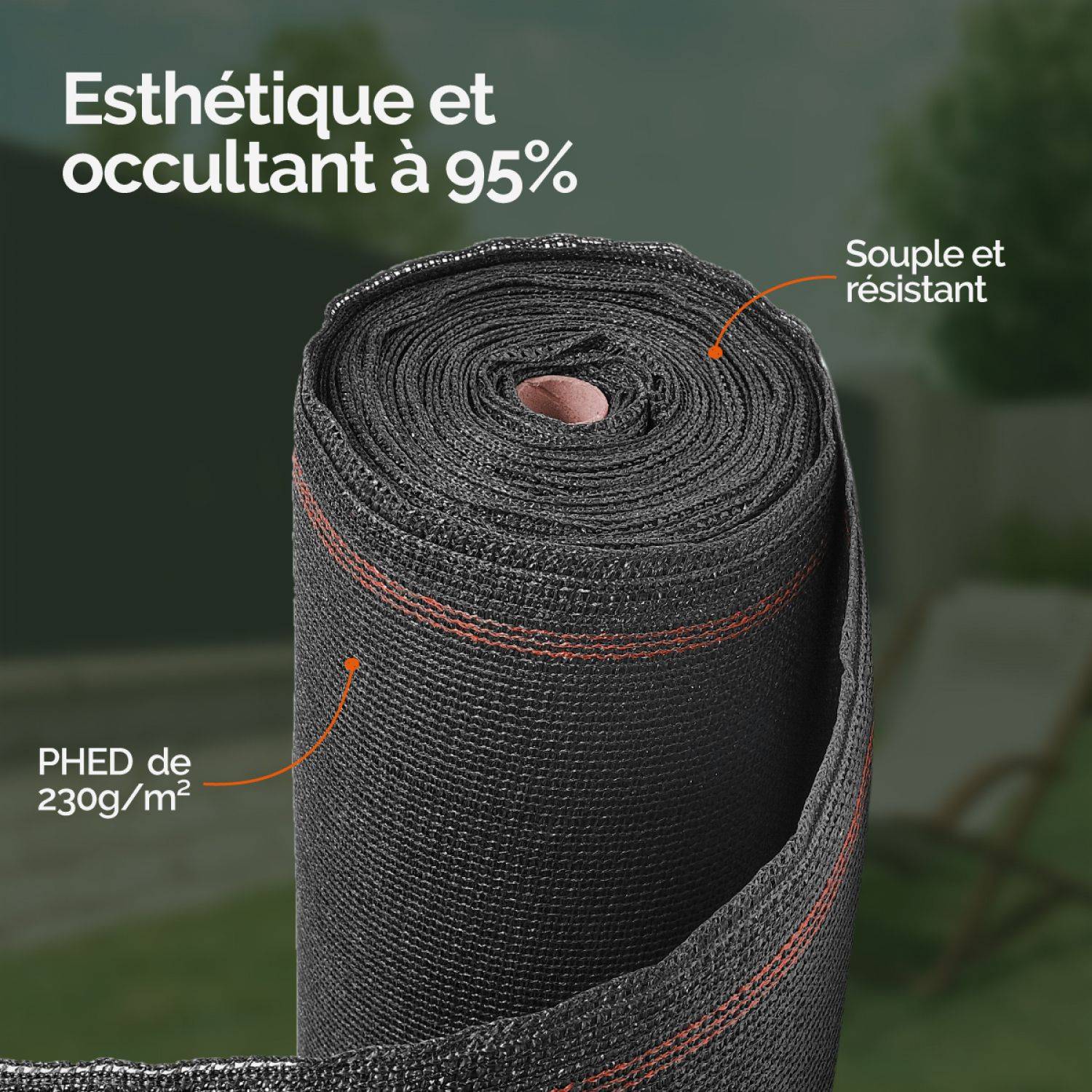 Linxor - Rouleau de brise vue occultant pour jardin - 2 x 10 m - Gris - Linxor - Imagen 3
