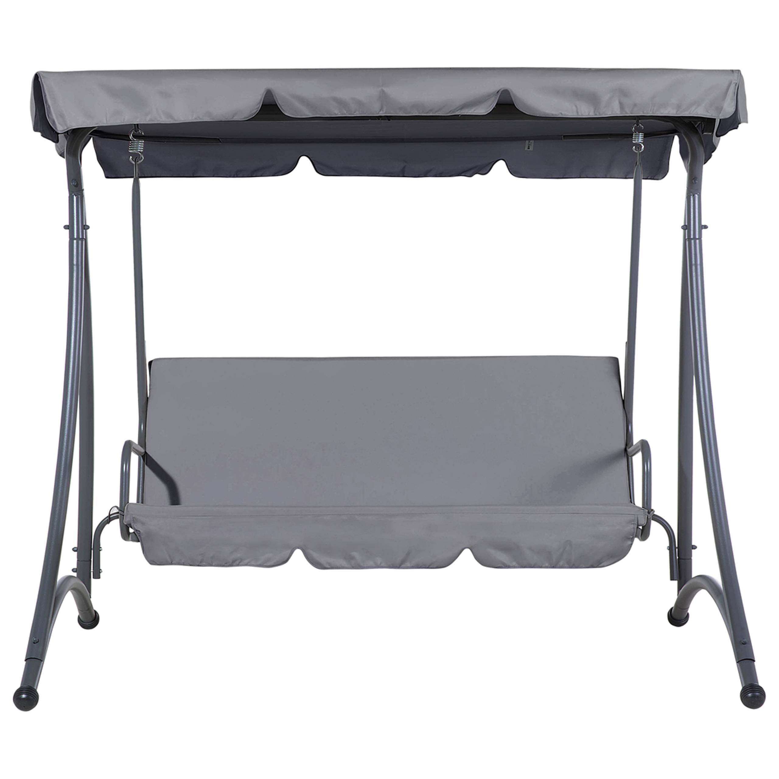 Beliani - Balancelle de Jardin ou Terrasse 3 Places en Acier et Tissu Gris Foncé avec Baldaquin Intégré pour Extérieur de Style Romantique et Campagne Beliani - Imagen 4