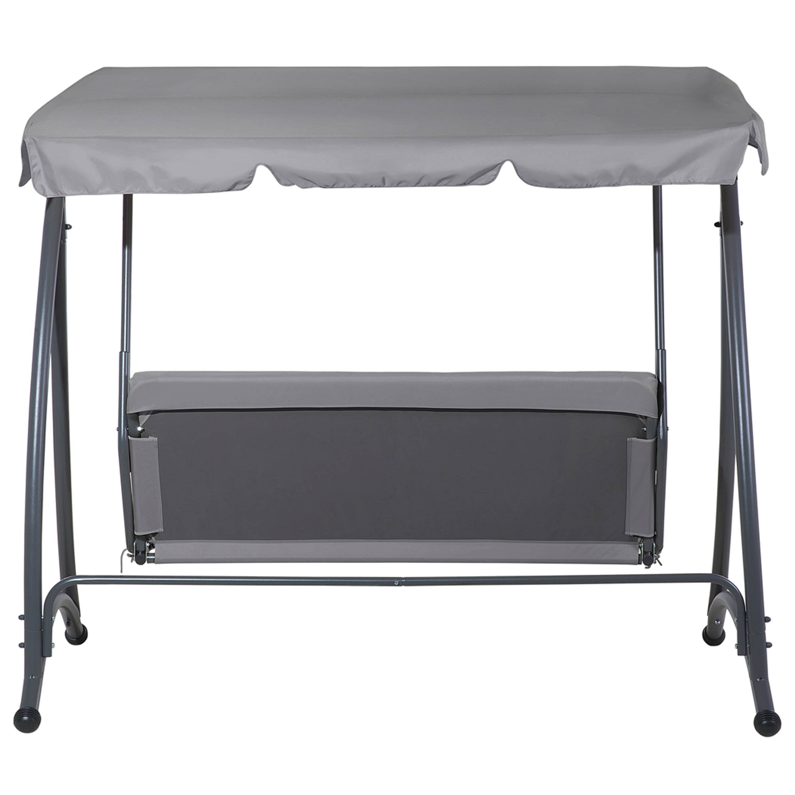 Beliani - Balancelle de Jardin ou Terrasse 3 Places en Acier et Tissu Gris Foncé avec Baldaquin Intégré pour Extérieur de Style Romantique et Campagne Beliani - Imagen 5