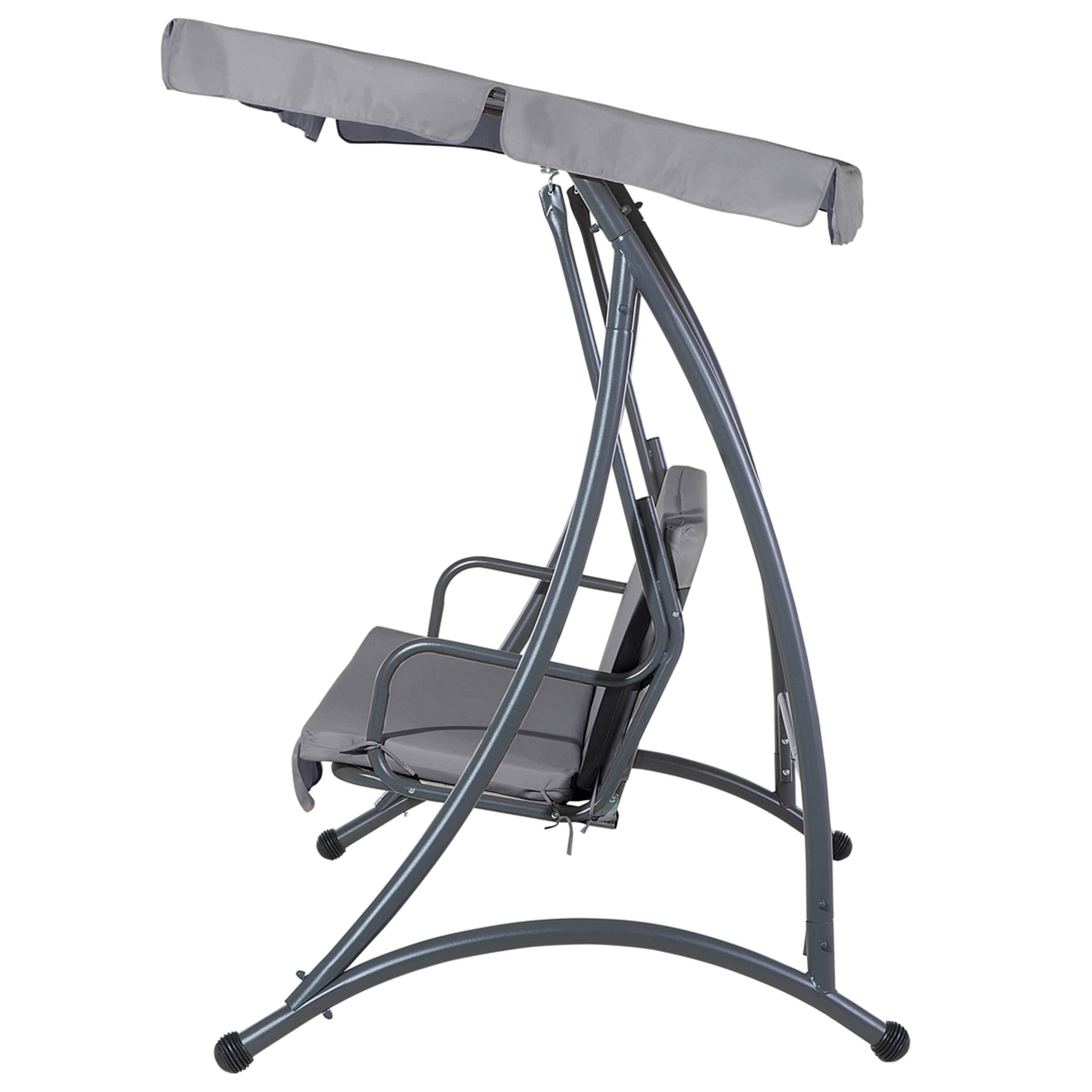 Beliani - Balancelle de Jardin ou Terrasse 3 Places en Acier et Tissu Gris Foncé avec Baldaquin Intégré pour Extérieur de Style Romantique et Campagne Beliani - Imagen 6