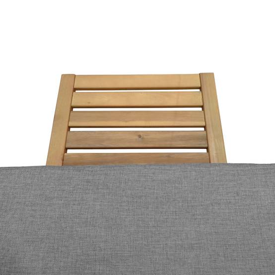 Bain de soleil pliant en acacia KANAWA - coussin gris - HAPPY GARDEN - Image 6