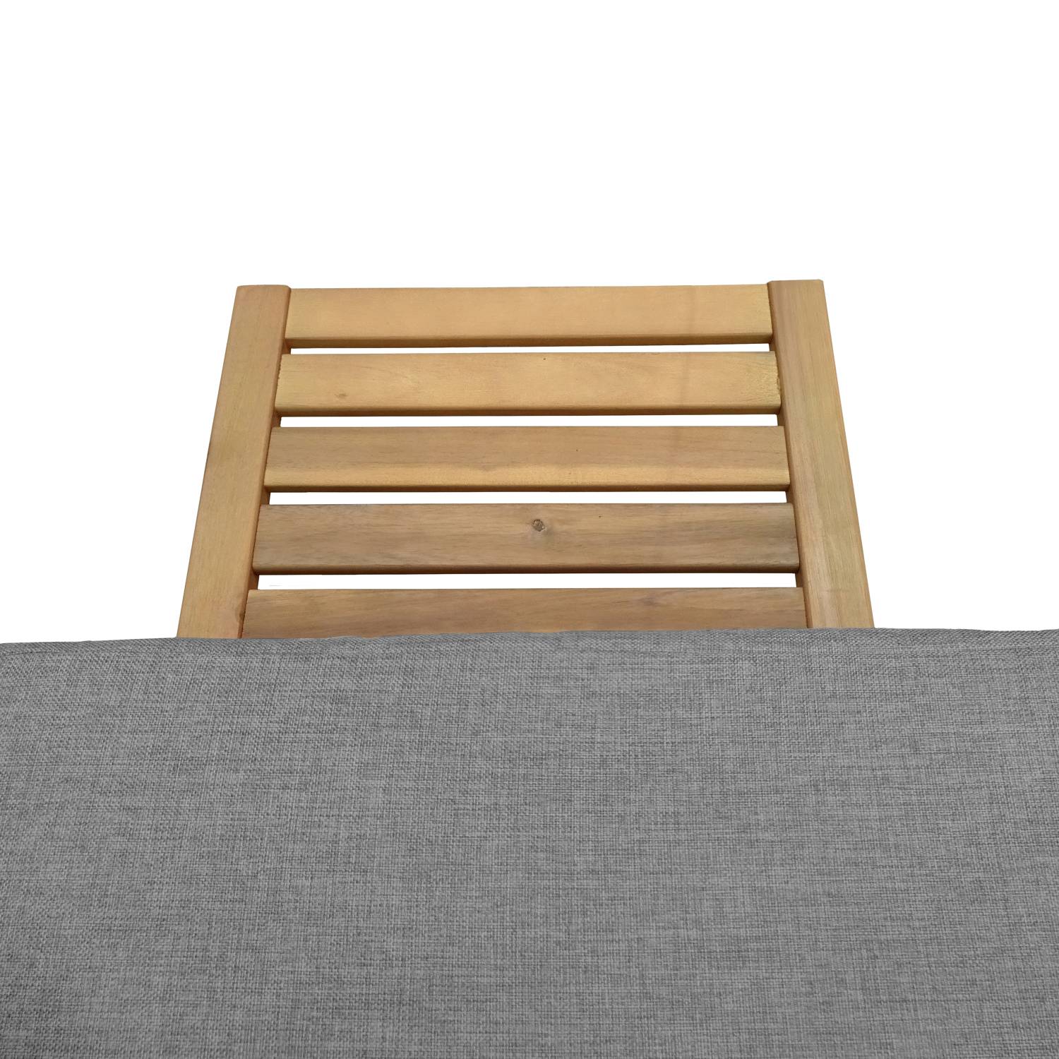 Bain de soleil pliant en acacia KANAWA - coussin gris - HAPPY GARDEN - Image 6