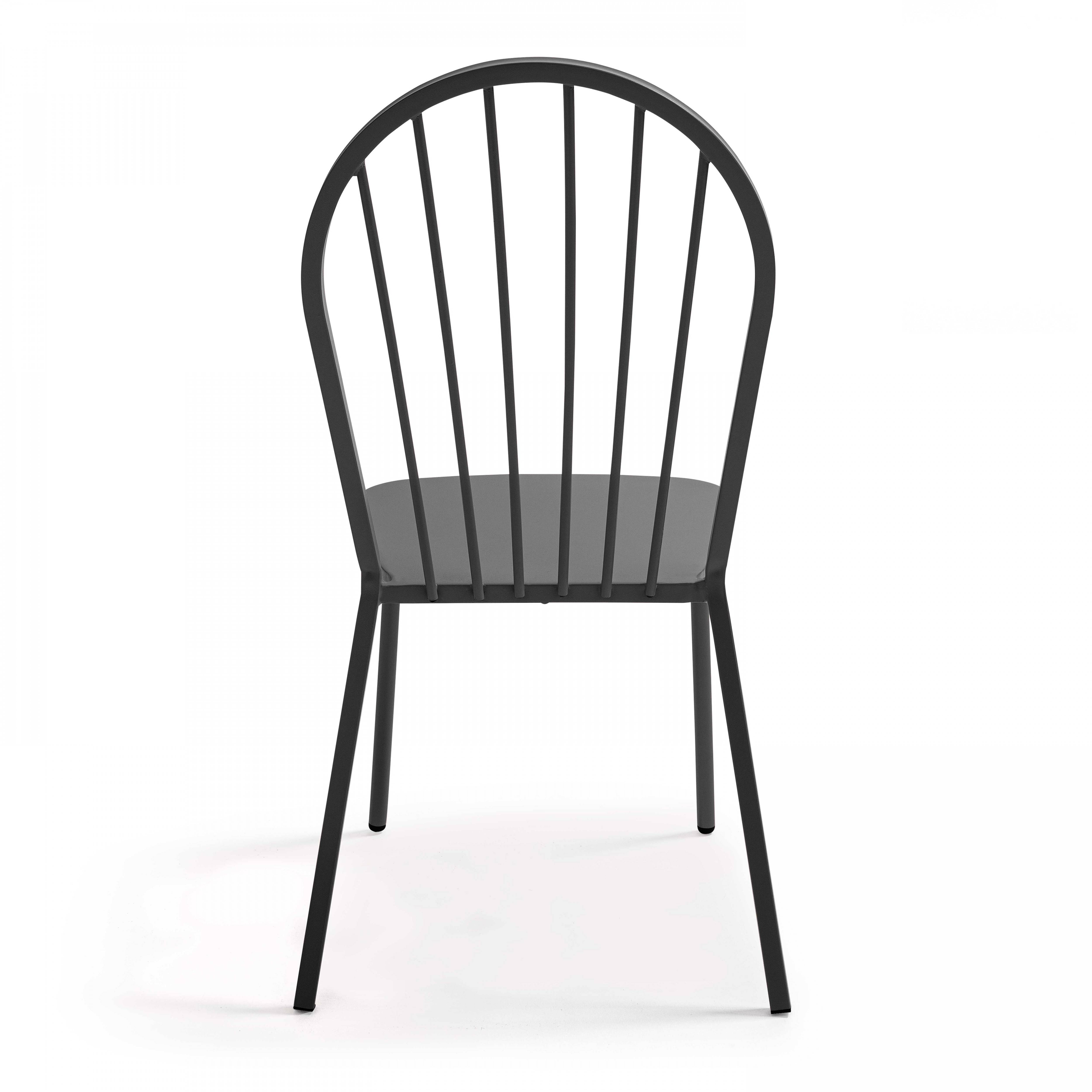 Oviala - Chaise bistrot de jardin en métal gris anthracite Honfleur - Oviala - Image 3