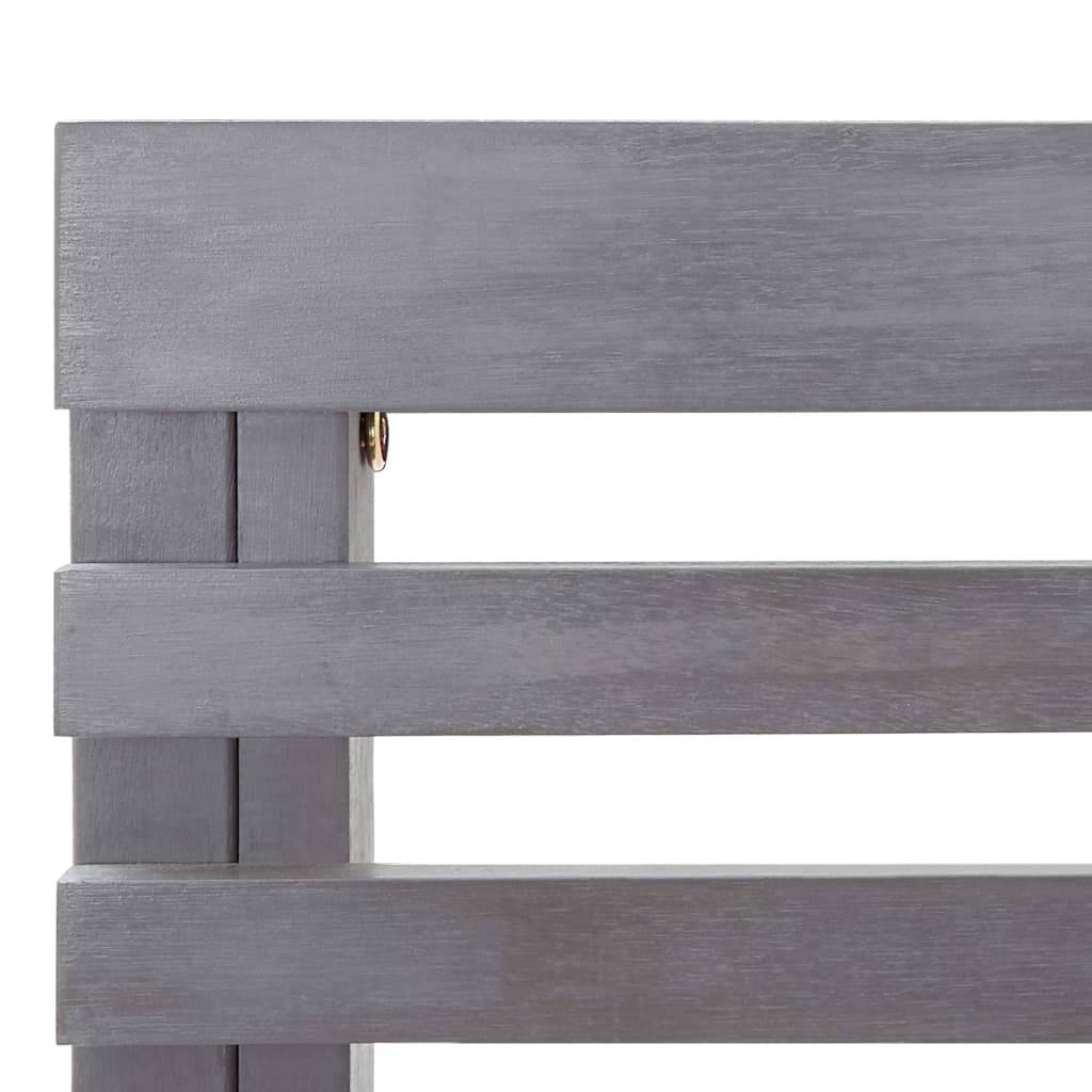 Helloshop26 - Banc de jardin meuble de patio d'extérieur terrasse d'angle de jardin gris 140 cm bois solide d'acacia - Imagen 6