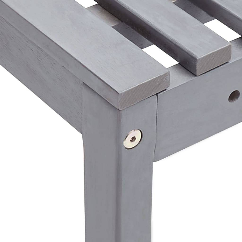 Helloshop26 - Banc de jardin meuble de patio d'extérieur terrasse d'angle de jardin gris 140 cm bois solide d'acacia - Imagen 5