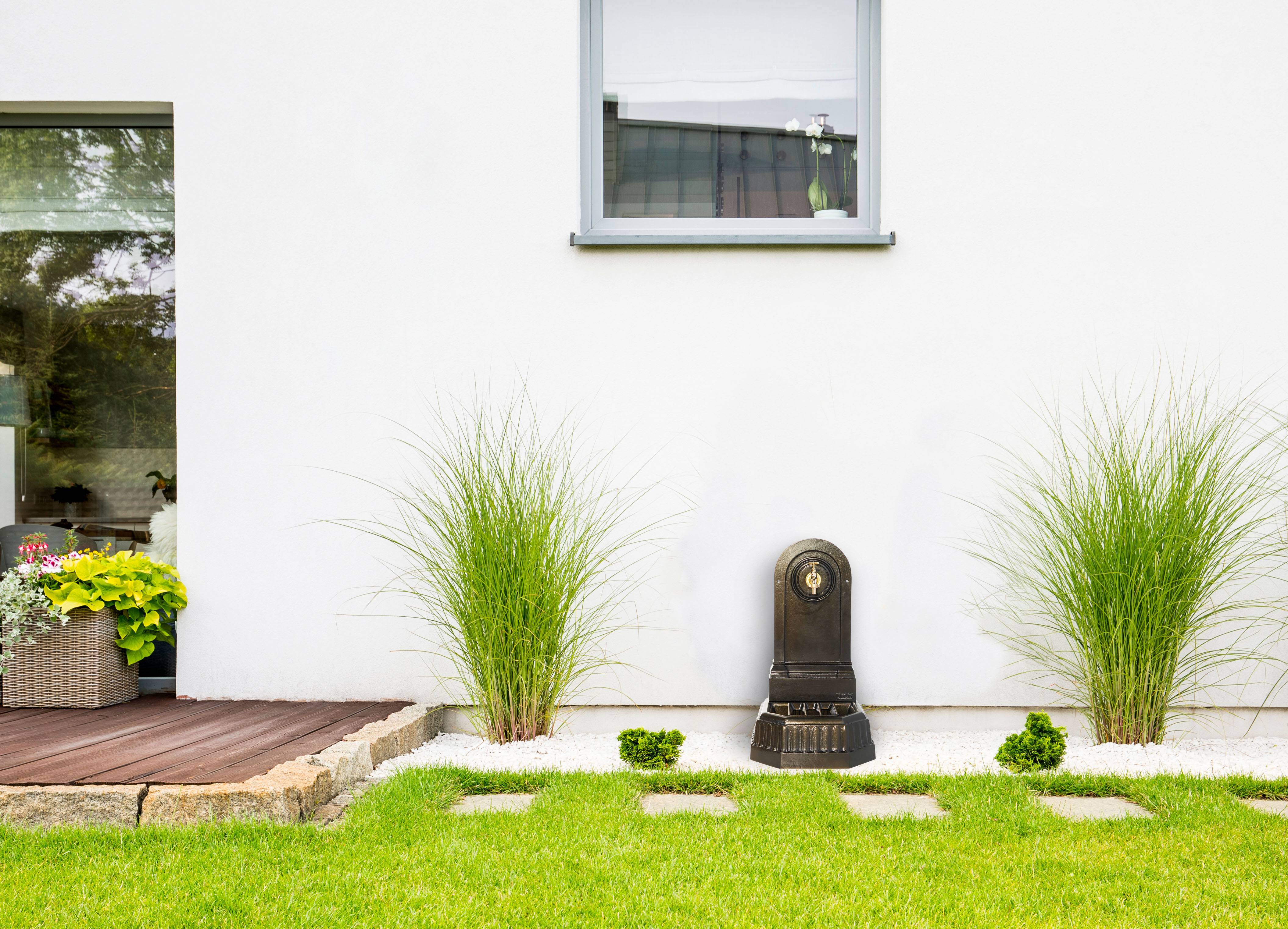 Fontaine citadine vieux bronze avec robinet standard Dommartin H. 70cm X L. 35cm - Imagen 3
