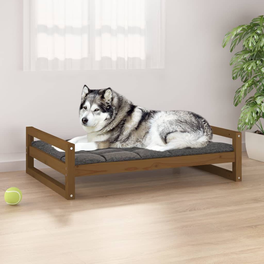 Vidaxl - Lit pour chien Marron miel 105,5x75,5x28 cm Bois de pin solide vidaXL 821490 - Imagen 1