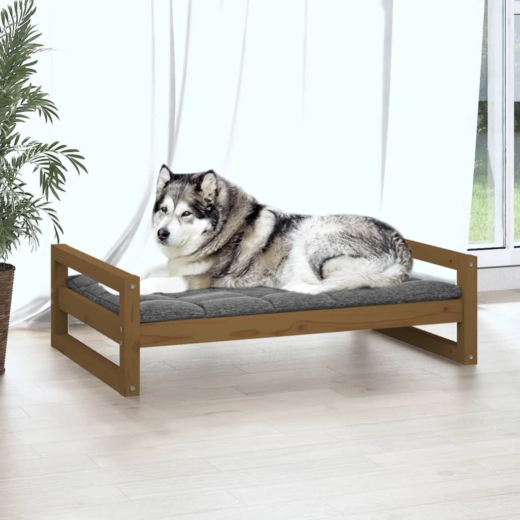 Vidaxl - Lit pour chien Marron miel 105,5x75,5x28 cm Bois de pin solide vidaXL 821490 - Imagen 4