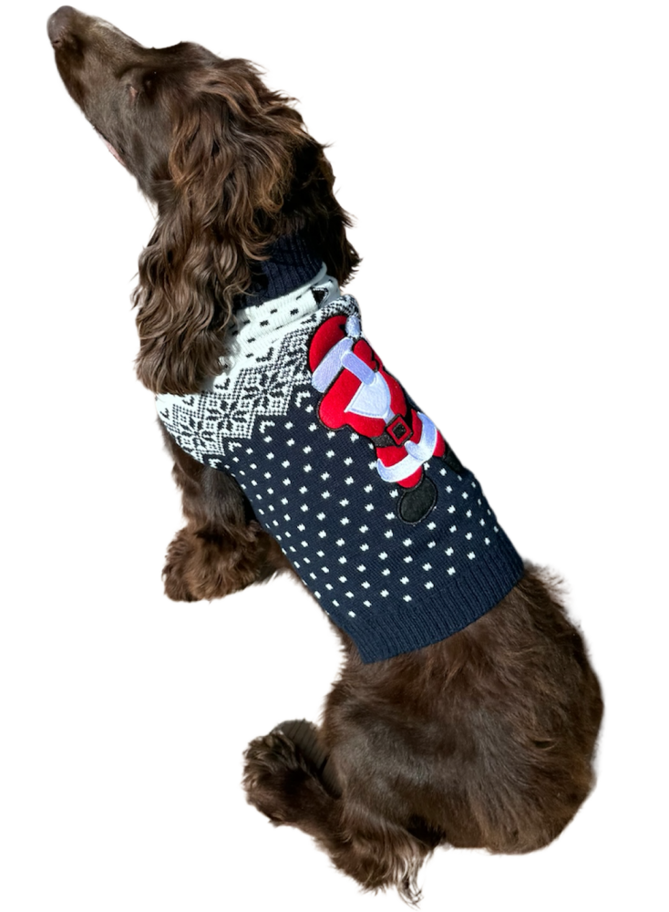 Pull noel noir-pour chien- deguisement tricote - festif taille S - Mon Ami Luki - Image 3