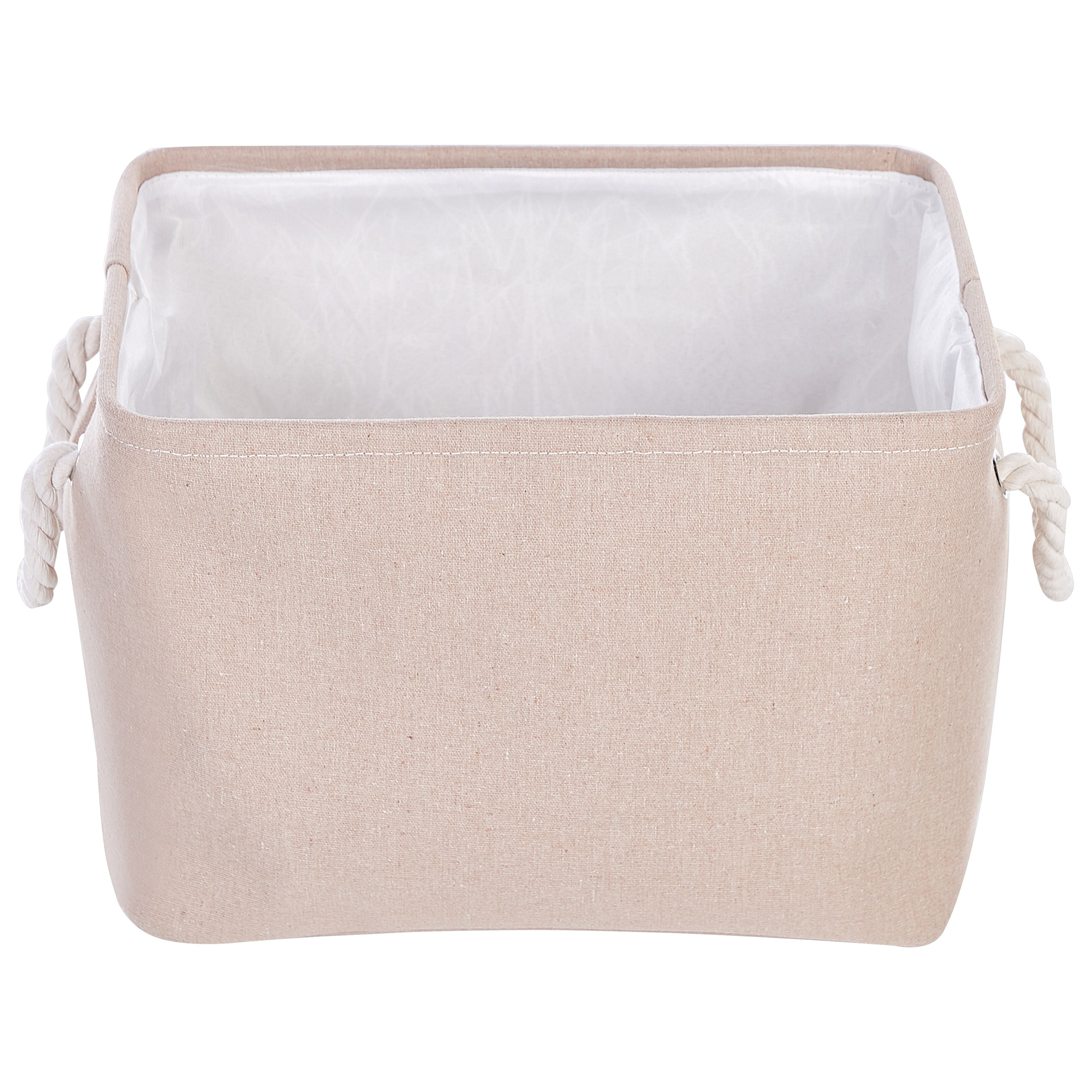 Beliani - Lot de 3 Paniers de Rangement en Tissu Polyester Beige avec Poignées en Corde Boite de Rangement Organisation Salon Chambre Design Traditionnel - Imagen 6