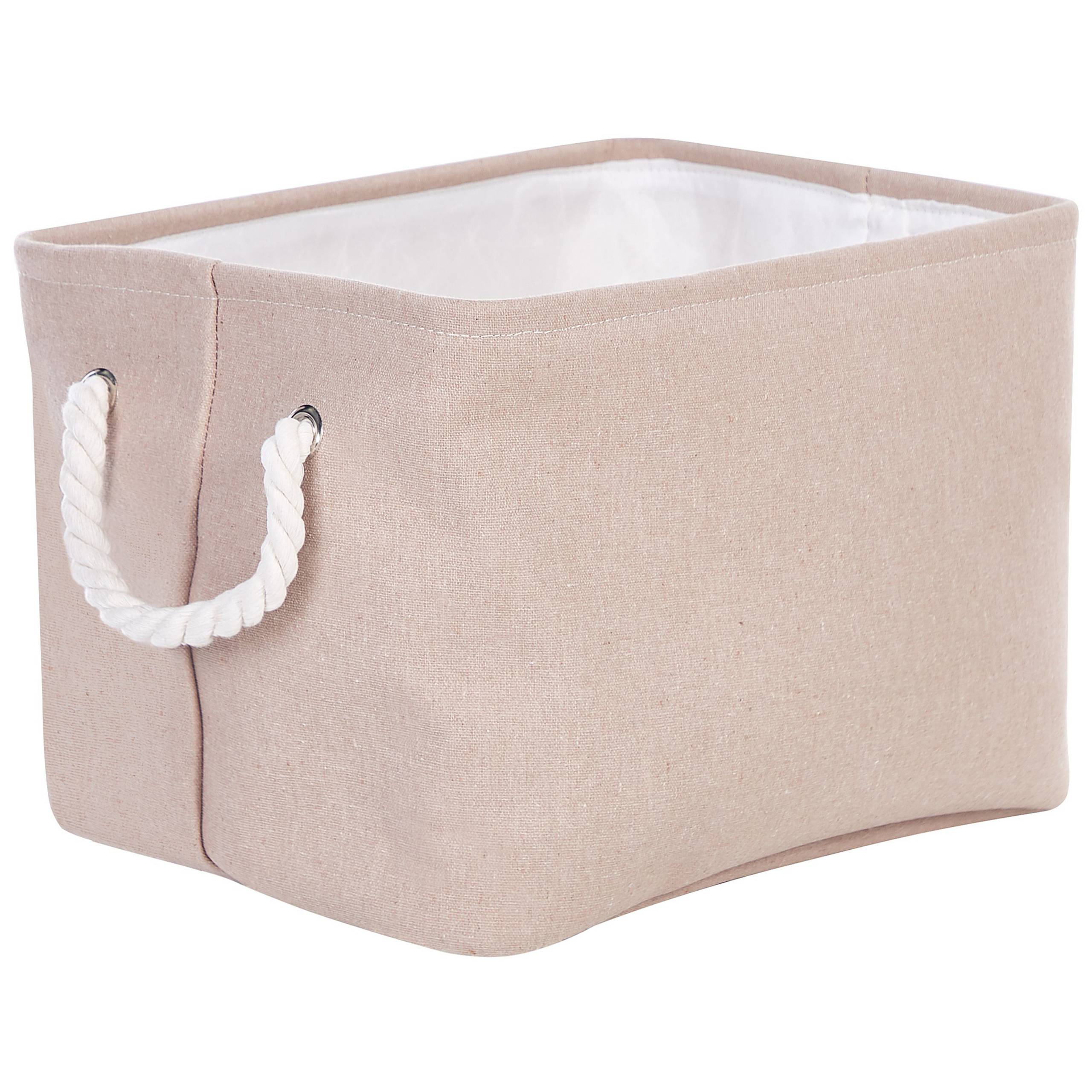 Beliani - Lot de 3 Paniers de Rangement en Tissu Polyester Beige avec Poignées en Corde Boite de Rangement Organisation Salon Chambre Design Traditionnel - Imagen 5