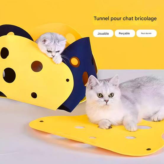 IntiMeg - Tunnel pour chat DIY Jaune-brun 3 mm (65 x 30) IntiMeg - Image 3