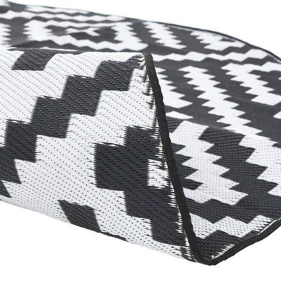 Tapis extérieur - Tapis de terrasse blanc et noir Ø200 cm PP g1571 - Image 4
