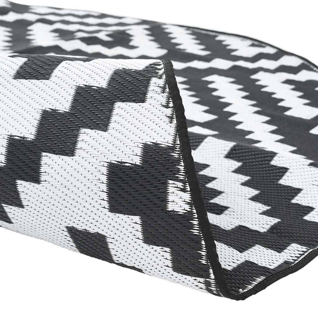 Tapis extérieur - Tapis de terrasse blanc et noir Ø200 cm PP g1571 - Image 4
