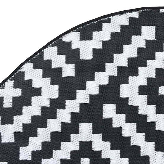 Tapis extérieur - Tapis de terrasse blanc et noir Ø200 cm PP g1571 - Image 5