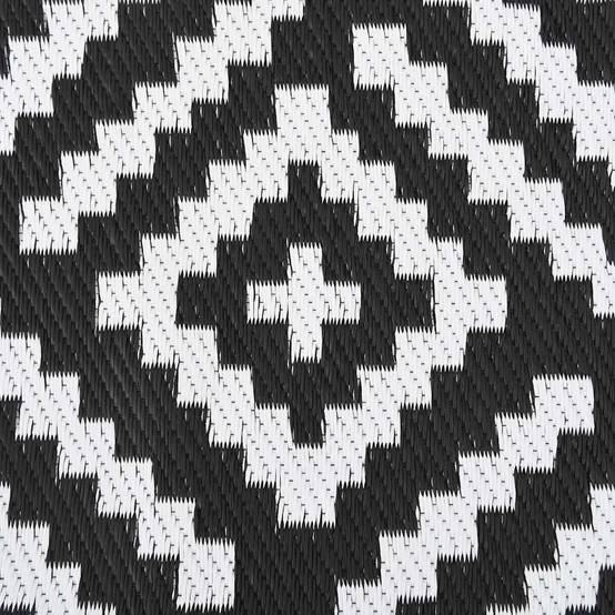 Tapis extérieur - Tapis de terrasse blanc et noir Ø200 cm PP g1571 - Image 6