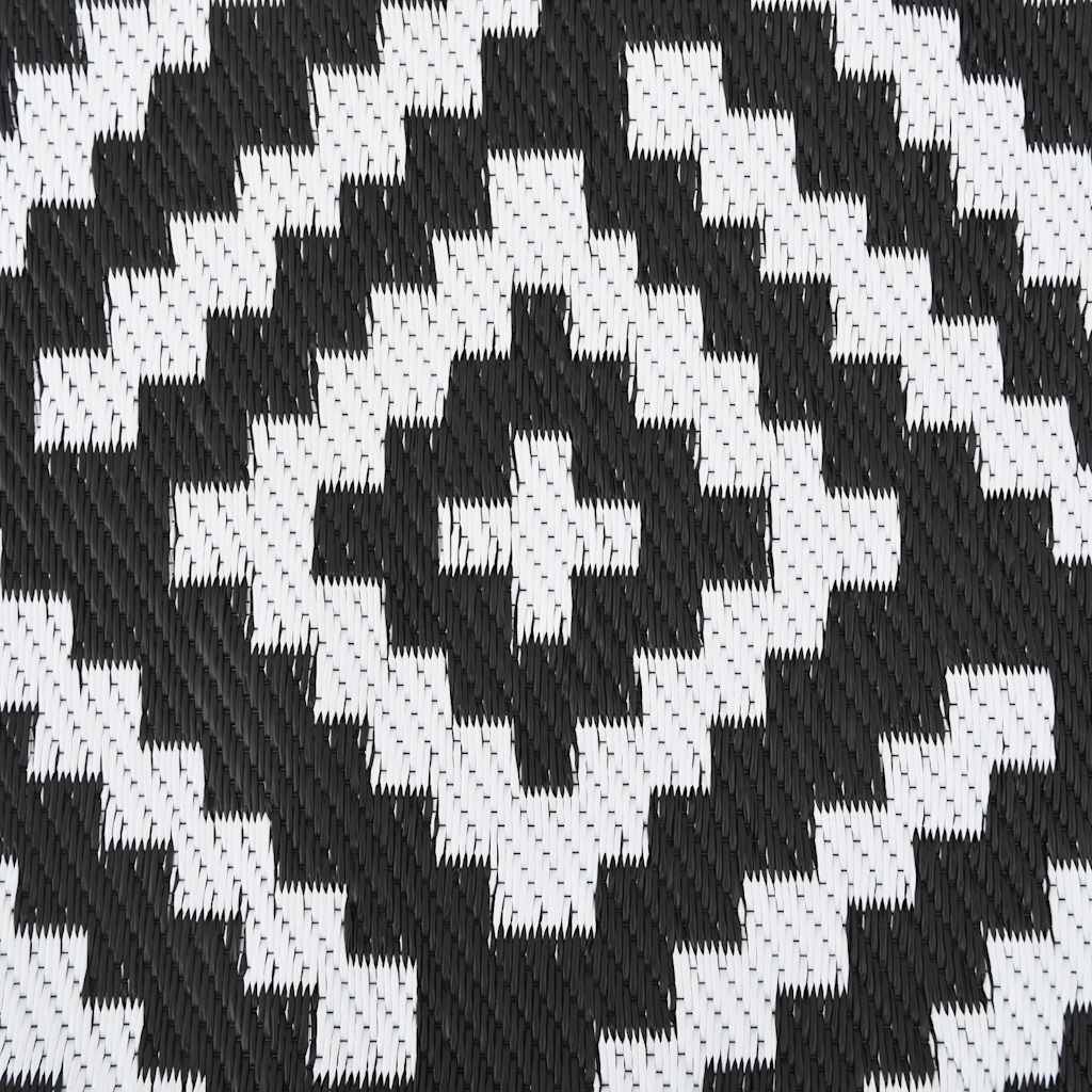 Tapis extérieur - Tapis de terrasse blanc et noir Ø200 cm PP g1571 - Image 6