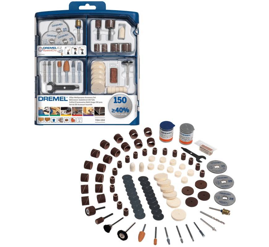 Coffret de 150 accessoires multi-usage - Dremel - 2615S724JA