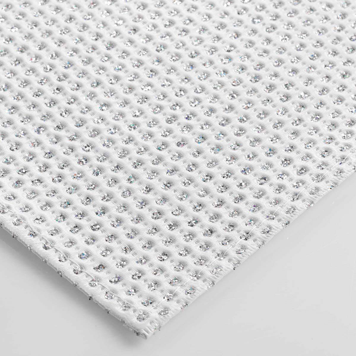 Paris Prix - Set de Table "Luxurious" 30x45cm Blanc & Argent - Image 2