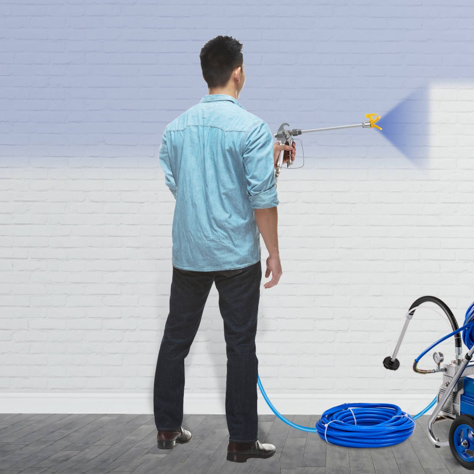 Vevor - VEVOR Ensemble tuyaux peinture sans air, 50 pieds, 3600 psi. Rallonge 8 pouces, buse 517, rotatif 1/4". - Image 8