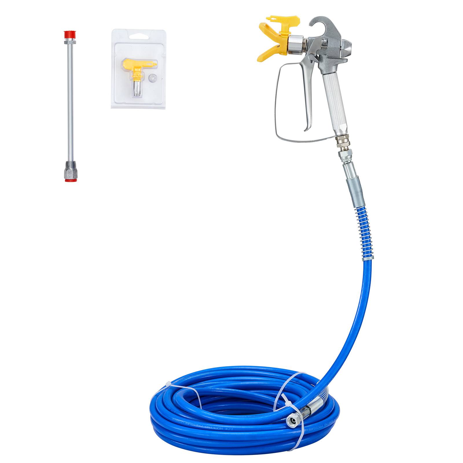 Vevor - VEVOR Ensemble tuyaux peinture sans air, 50 pieds, 3600 psi. Rallonge 8 pouces, buse 517, rotatif 1/4". - Image 1
