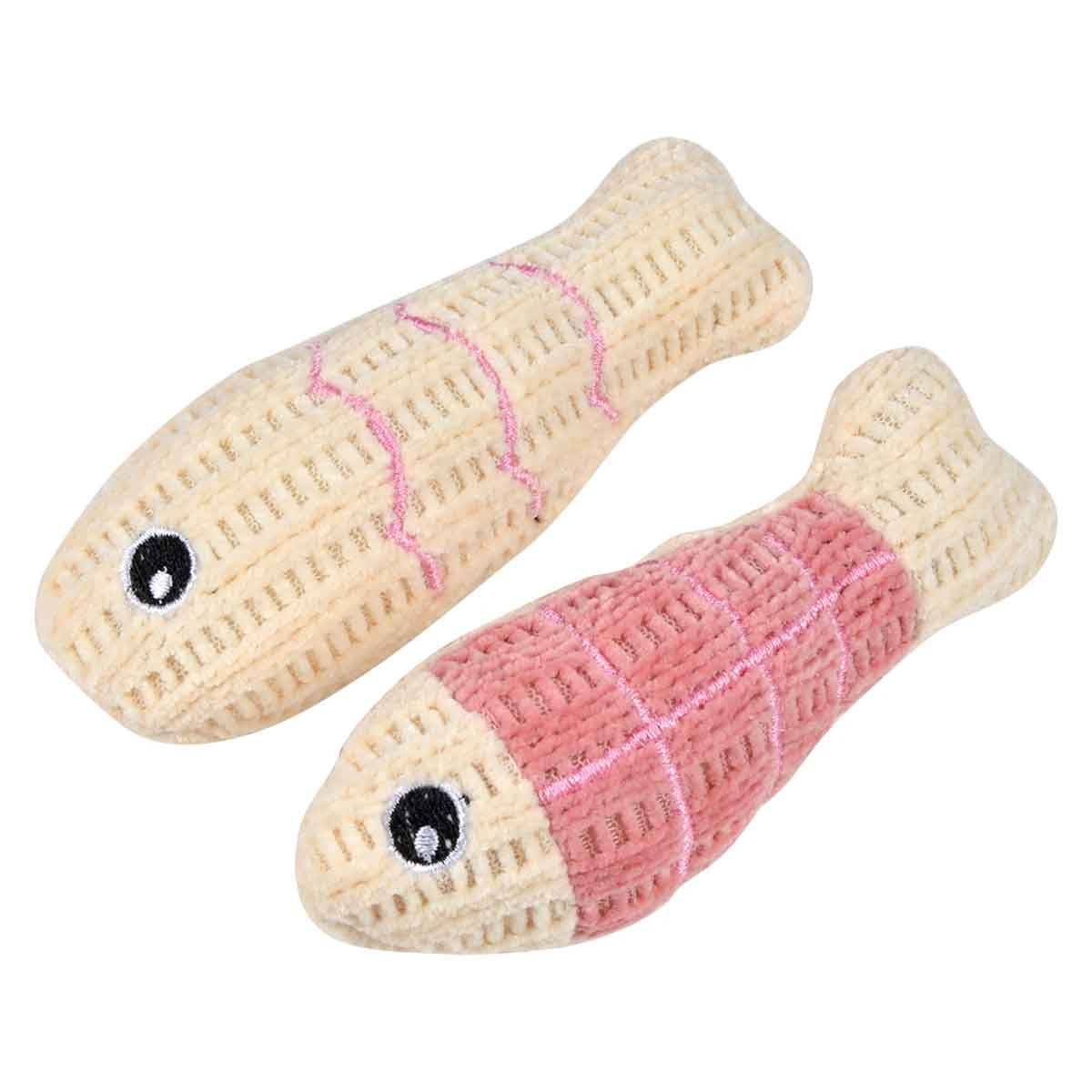 Love Story - Lot de 2 Jouets Poisson pour Chat "Boho Cat" 12cm Bois de Rose