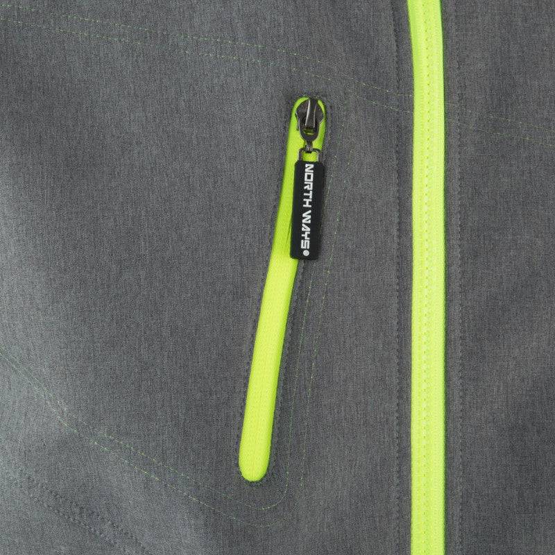 Nineworths - BOREL - BLOUSON DE TRAVAIL EN SOFTSHELL - 1511 | Gris chiné / Jaune fluo - Imagen 4