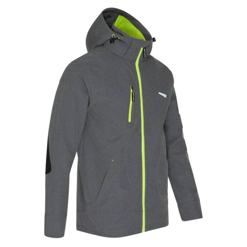 Nineworths - BOREL - BLOUSON DE TRAVAIL EN SOFTSHELL - 1511 | Gris chiné / Jaune fluo - Imagen 2