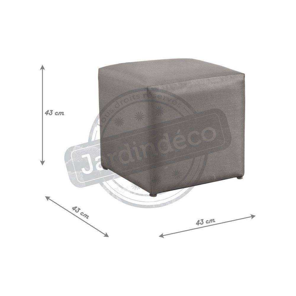 Proloisirs - Pouf tabouret extérieur Cub 43 cm Taupe - Imagen 3