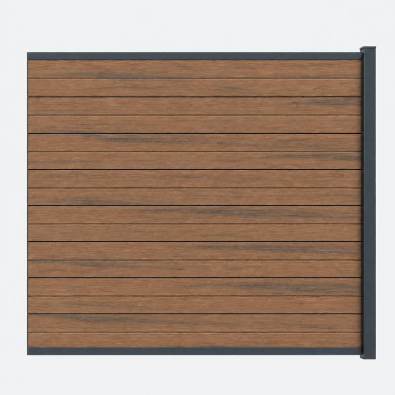Kit complet extension clôture en composite coextrudé 1,50 L x 1,80 H (4 coloris) - Coloris - Ambre, Hauteur - 180 cm, Longueur - 150 cm