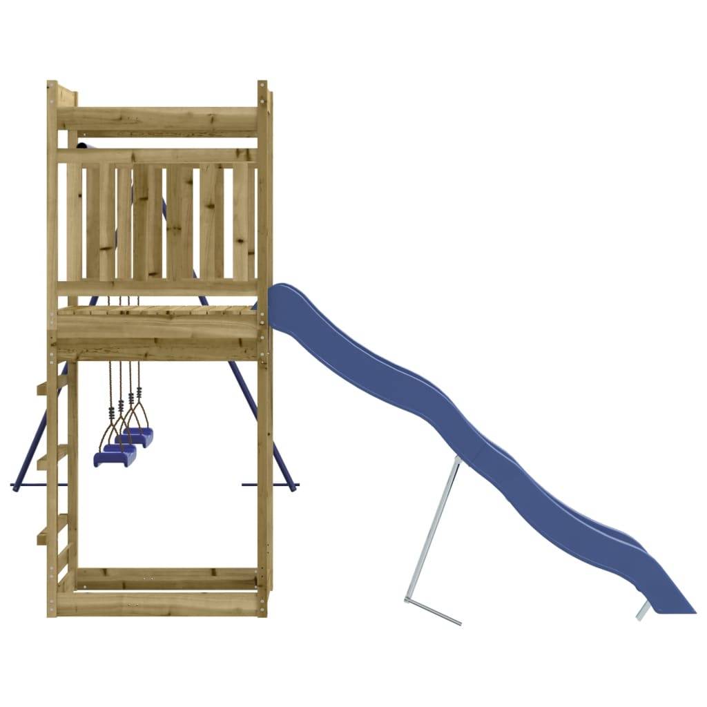 Helloshop26 - Aire de jeux d'extérieur balançoires toboggan portiques robuste jeux jardin 314 x 349 x 207 cm bois de pin imprégné - Imagen 4
